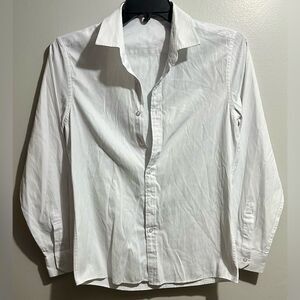 Delcarino Woman’s Button-Up Top: Size: XS. White. (71)